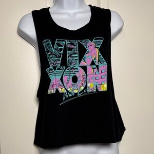Vibrant Black Graphic Muscle Tee